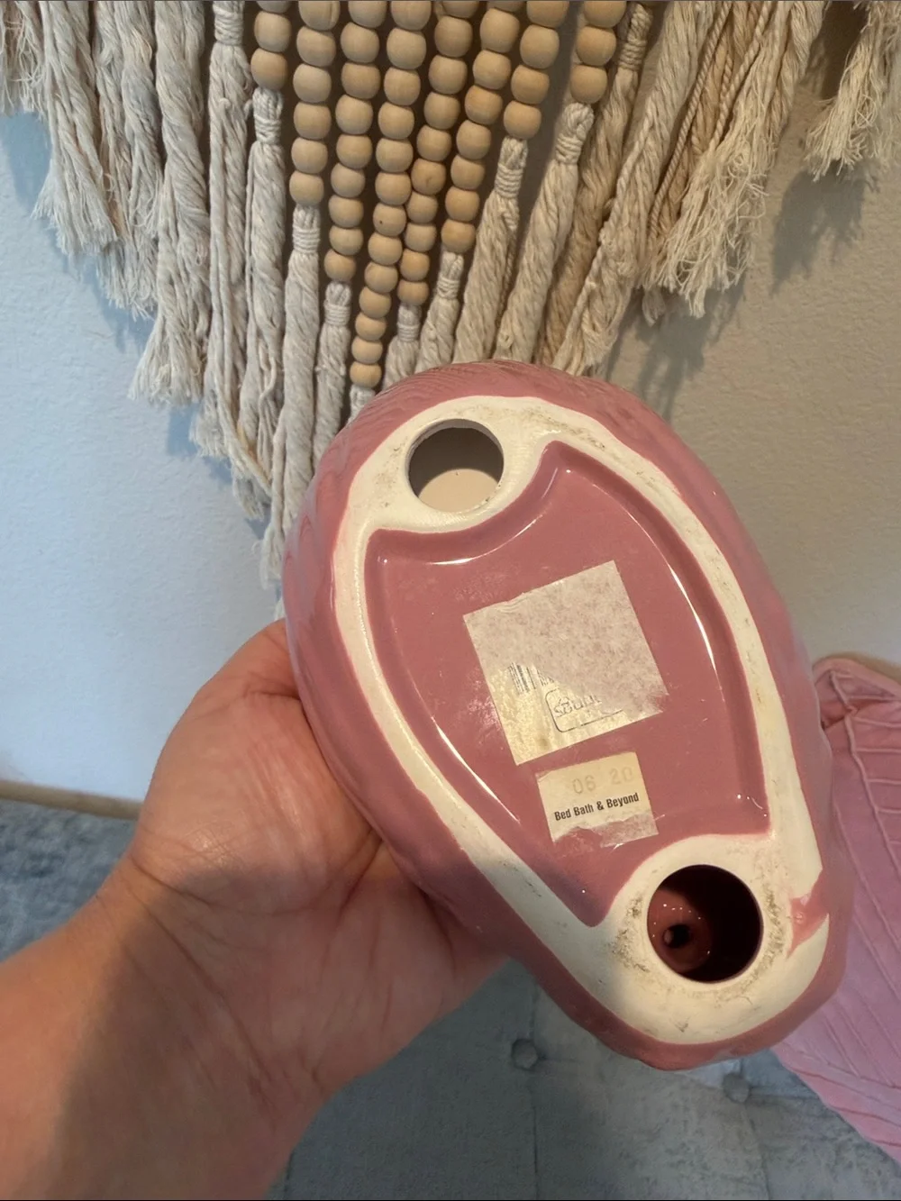 Mauve Pink Ceramic Swan Soap Dish